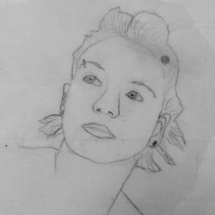 Pencil drawing of Stephanie